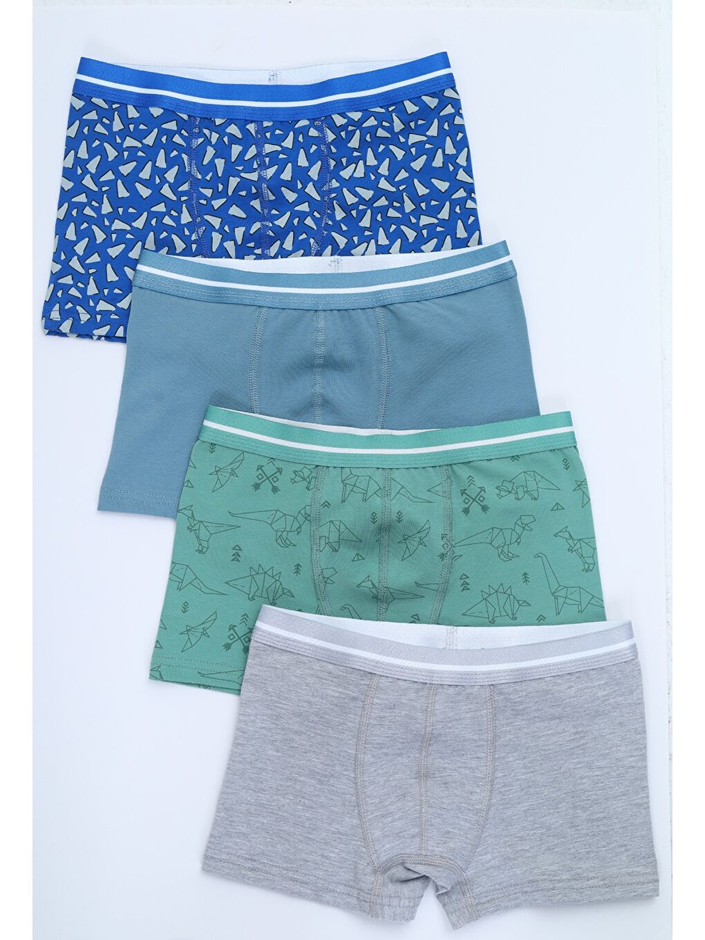 Ekru Erkek Çocuk Çok Desenli 4lü Paket Boxer