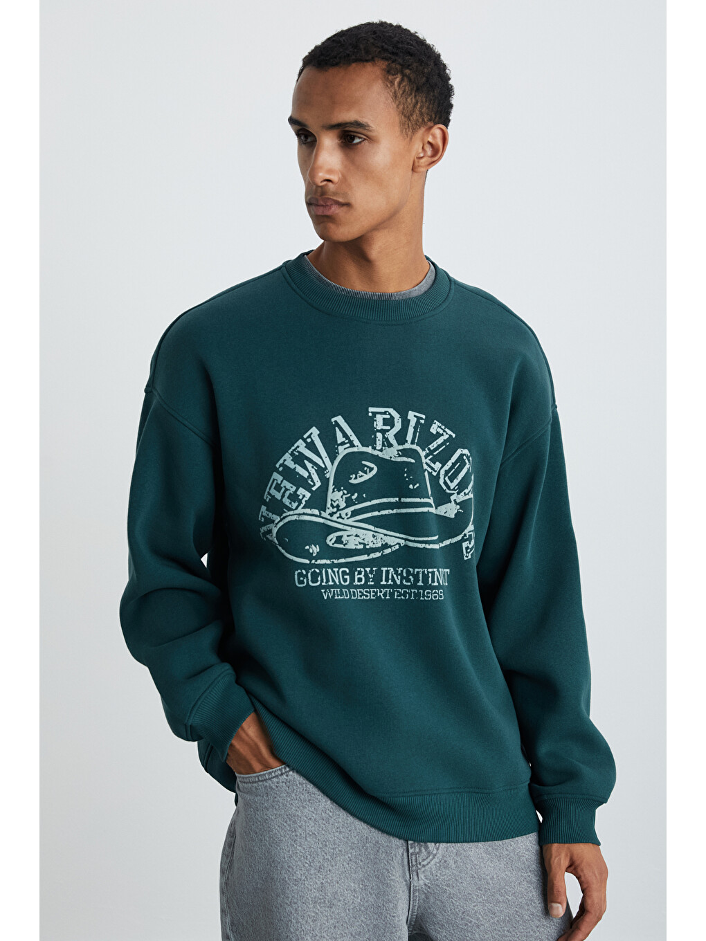 Hat Erkek Yumuşacık Yeşil Sweatshirt-3