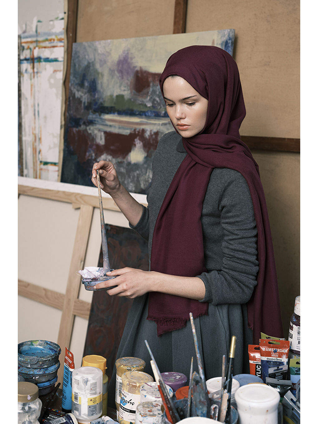 Modal Şal Mürdüm-4