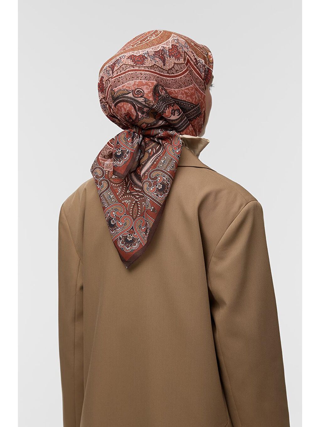 Kırmızı Desenli Pamuk Eşarp Winter Sun-5