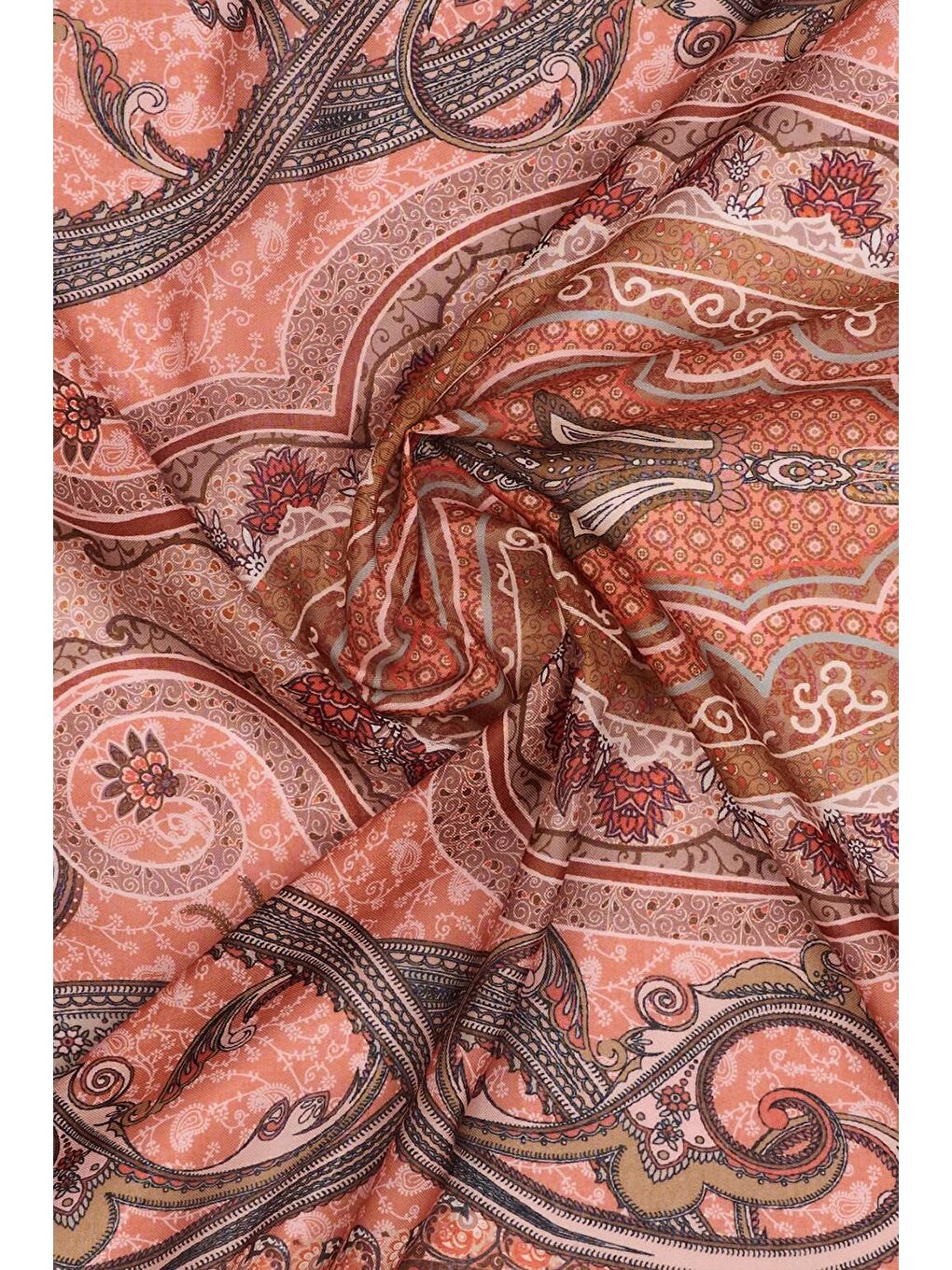 Kırmızı Desenli Pamuk Eşarp Winter Sun-6