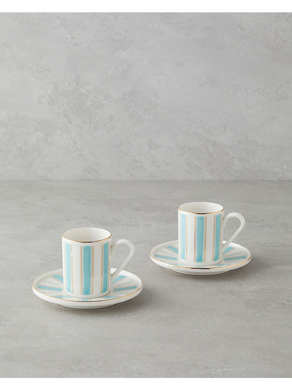 Sarı Serenade Bone Porselen 4 Parça 2 Kişilik Kahve Fincan Takımı 90 ml Mavi Gold
