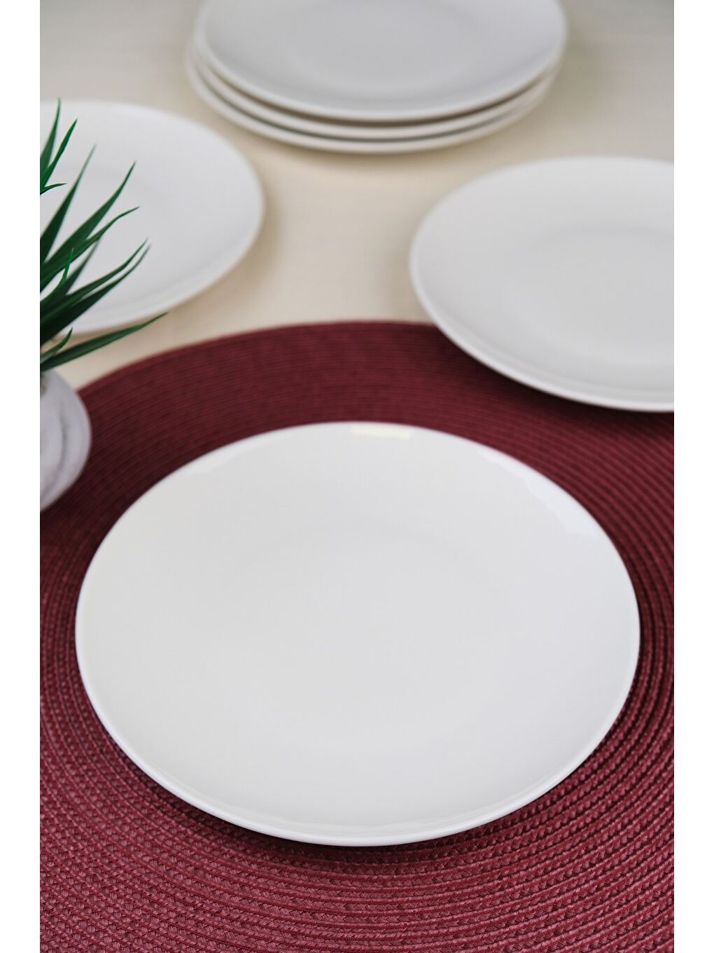 Ekru Porselen Chic Servis Tabağı 24,50cm 6 LI-2