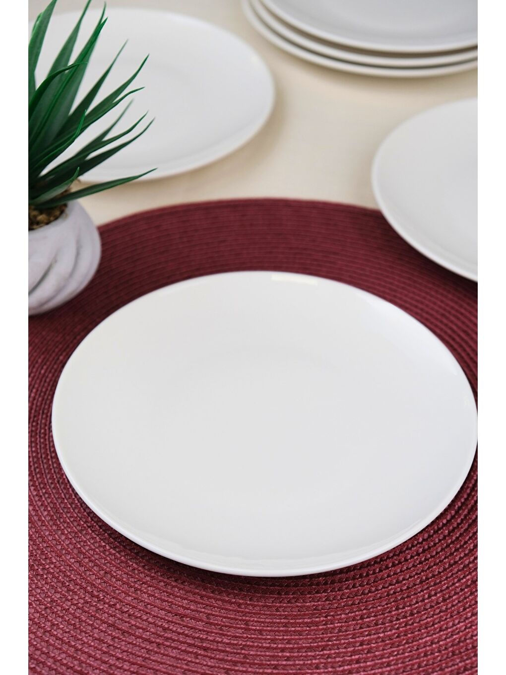 Ekru Porselen Chic Servis Tabağı 24,50cm 6 LI-4