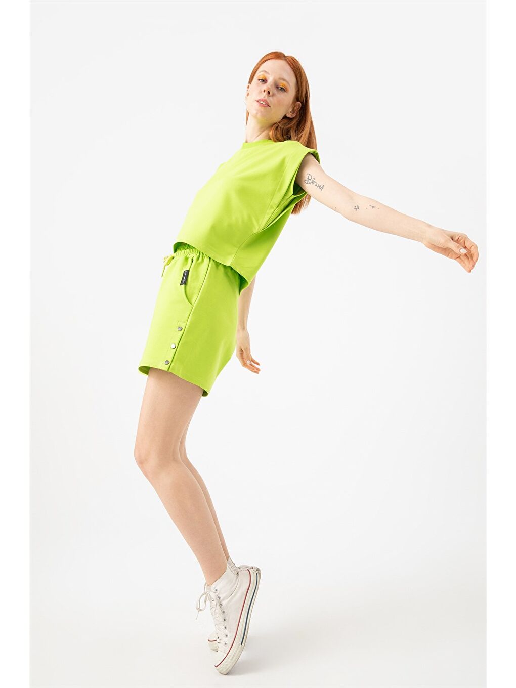 Kadın Base Bang Lime Yeşili Şort