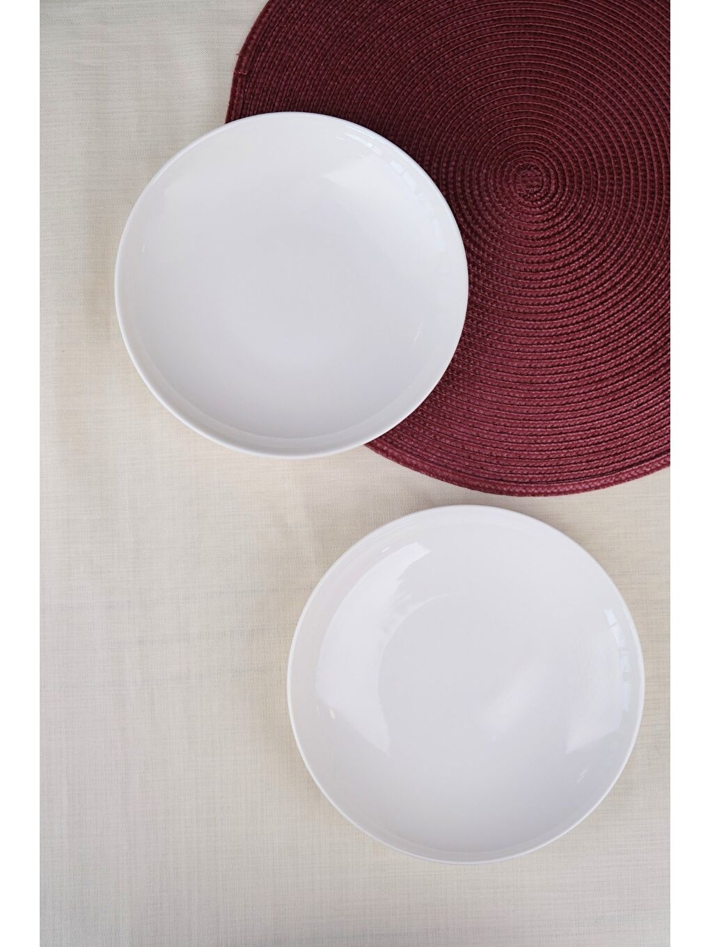 Ekru Porselen Chic Çukur Tabak 19,50cm 550cc 2 Lİ