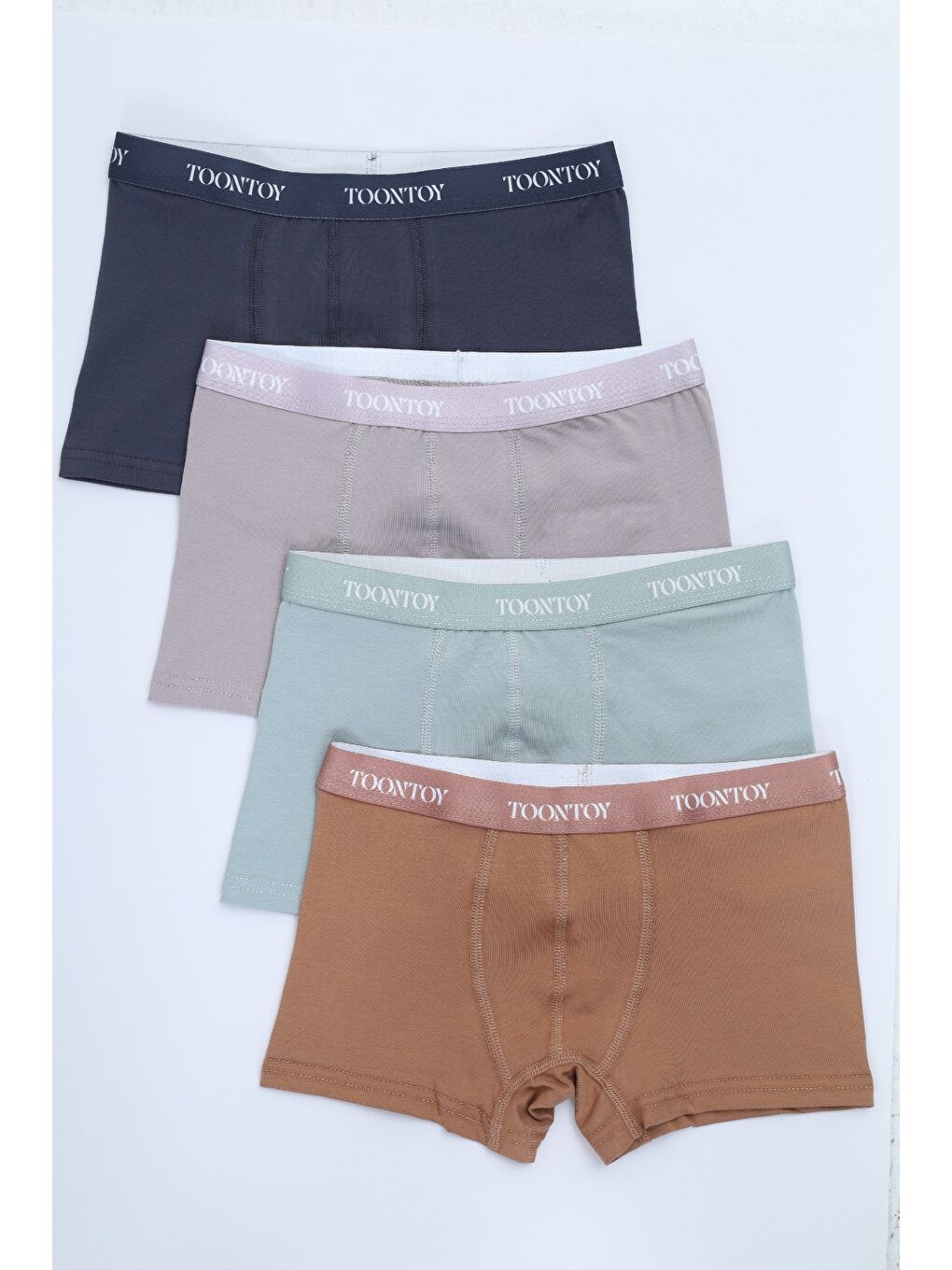 Ekru Erkek Çocuk Kemer Yazı Baskılı 4lü Paket Boxer