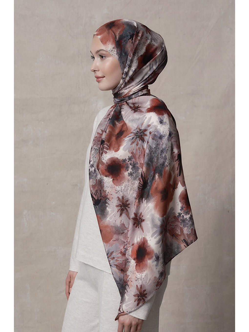 Gri Modal Brush Şal Marbled-2