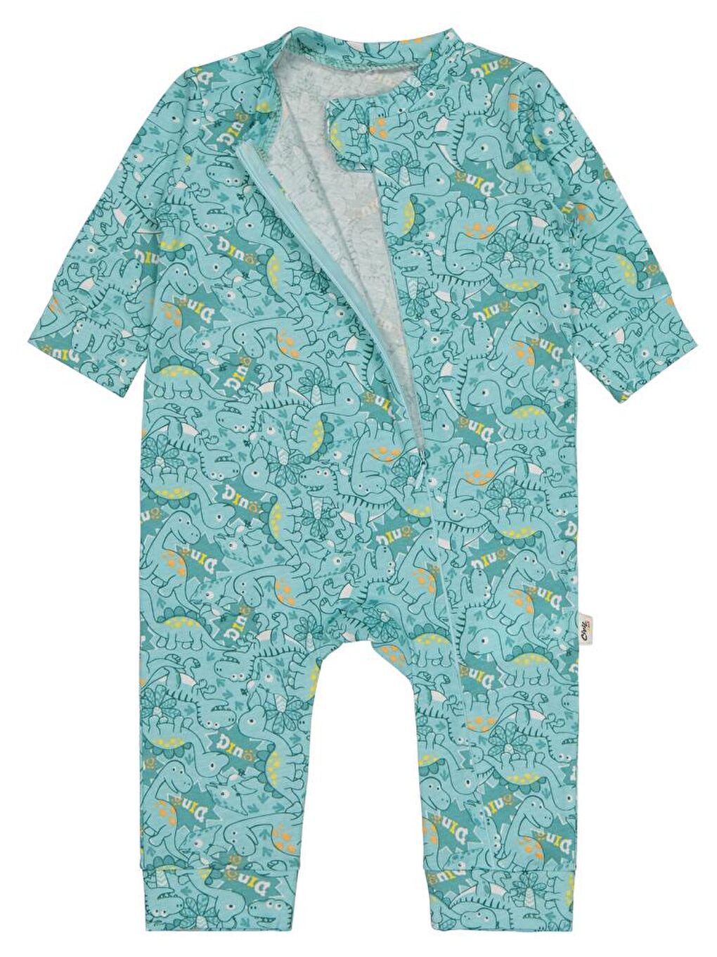 Yeşil Baby Dinozor Baskılı 3-18 Ay Tulum-2