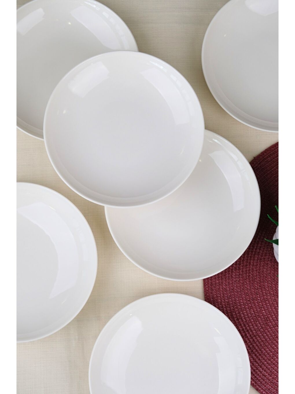 Ekru Porselen Chic Çukur Tabak 19,50cm 550cc 6 LI-1