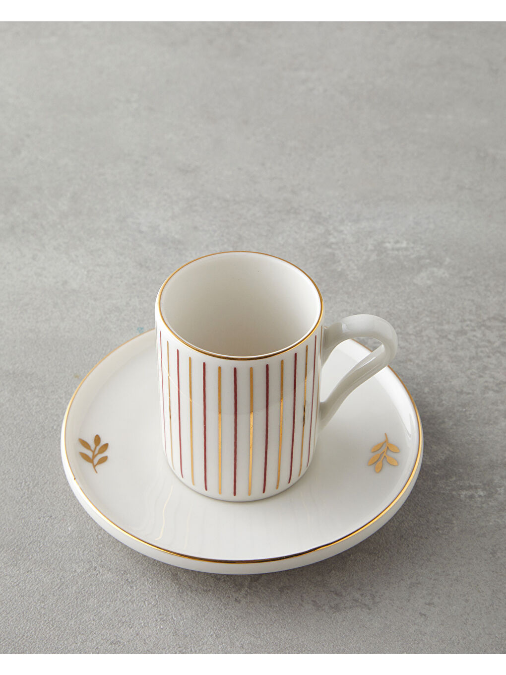 Avelia Bone Porselen 4 Parça 2 Kişilik Kahve Fincan Takımı 90 ml Pembe - Gold-2