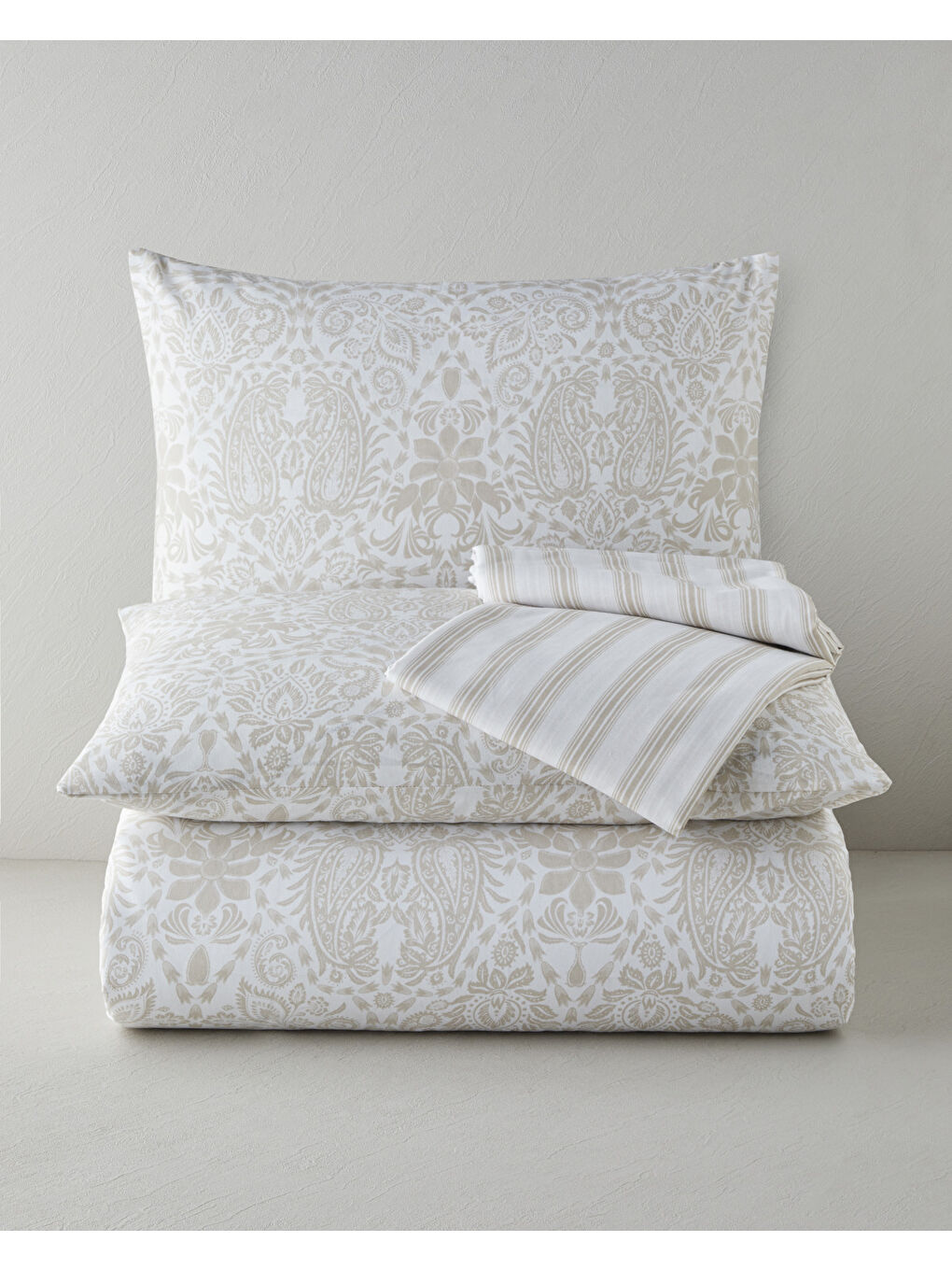 Boho Elegance Kolay Ütülenir Çarşaflı Çift Kişilik Nevresim Takımı 200x220 cm Bej