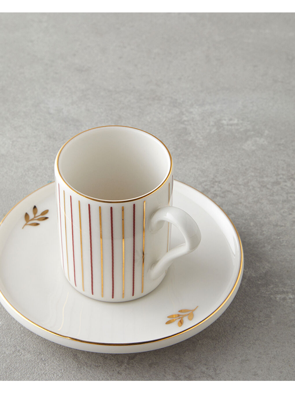 Avelia Bone Porselen 4 Parça 2 Kişilik Kahve Fincan Takımı 90 ml Pembe - Gold-3