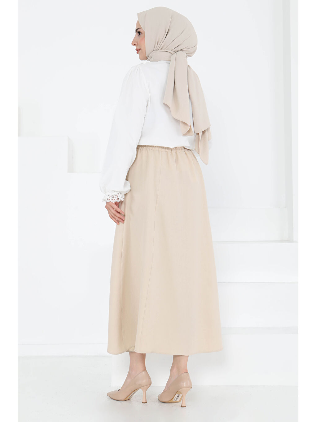 Ekru Cepli Etek Krem - 27260-7