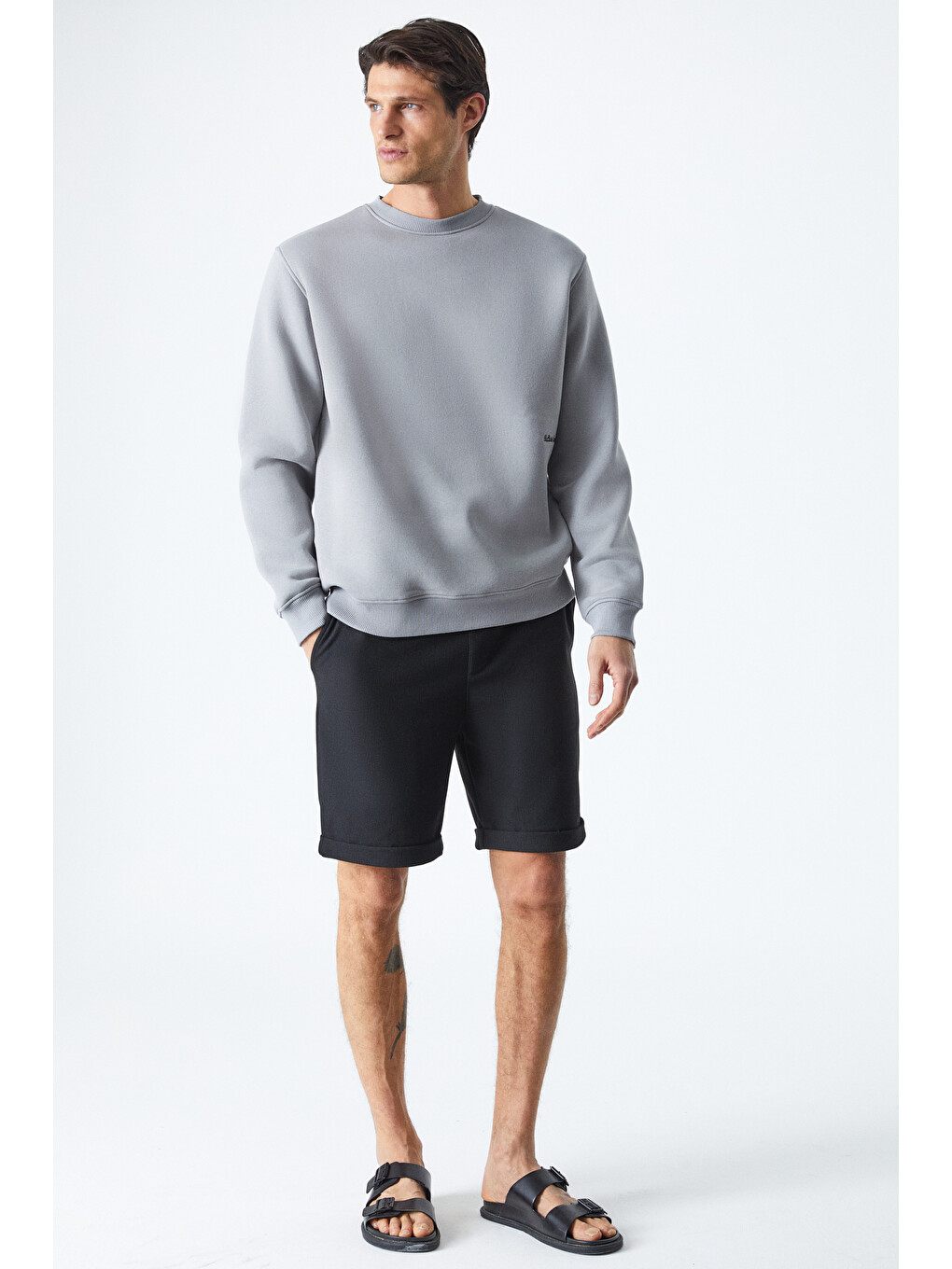 Dane Erkek Organik Kumaşlı Yumuşacık Gri Sweatshirt-1