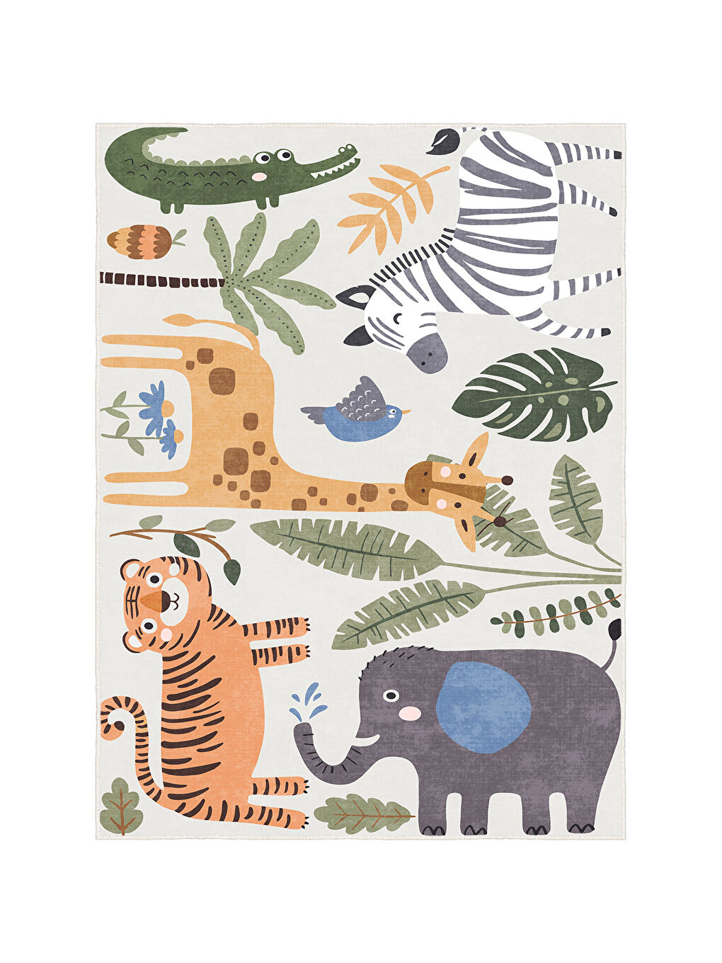 Bej Dekoratif Özel Tasarım Yıkanabilir İnce Kaymaz Tabanlı Modern Halı KECE FR32