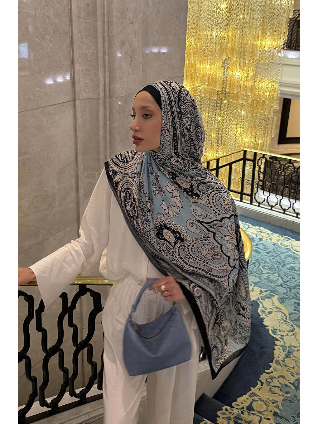 Deluxe Summer Şal Jade İndigo-5