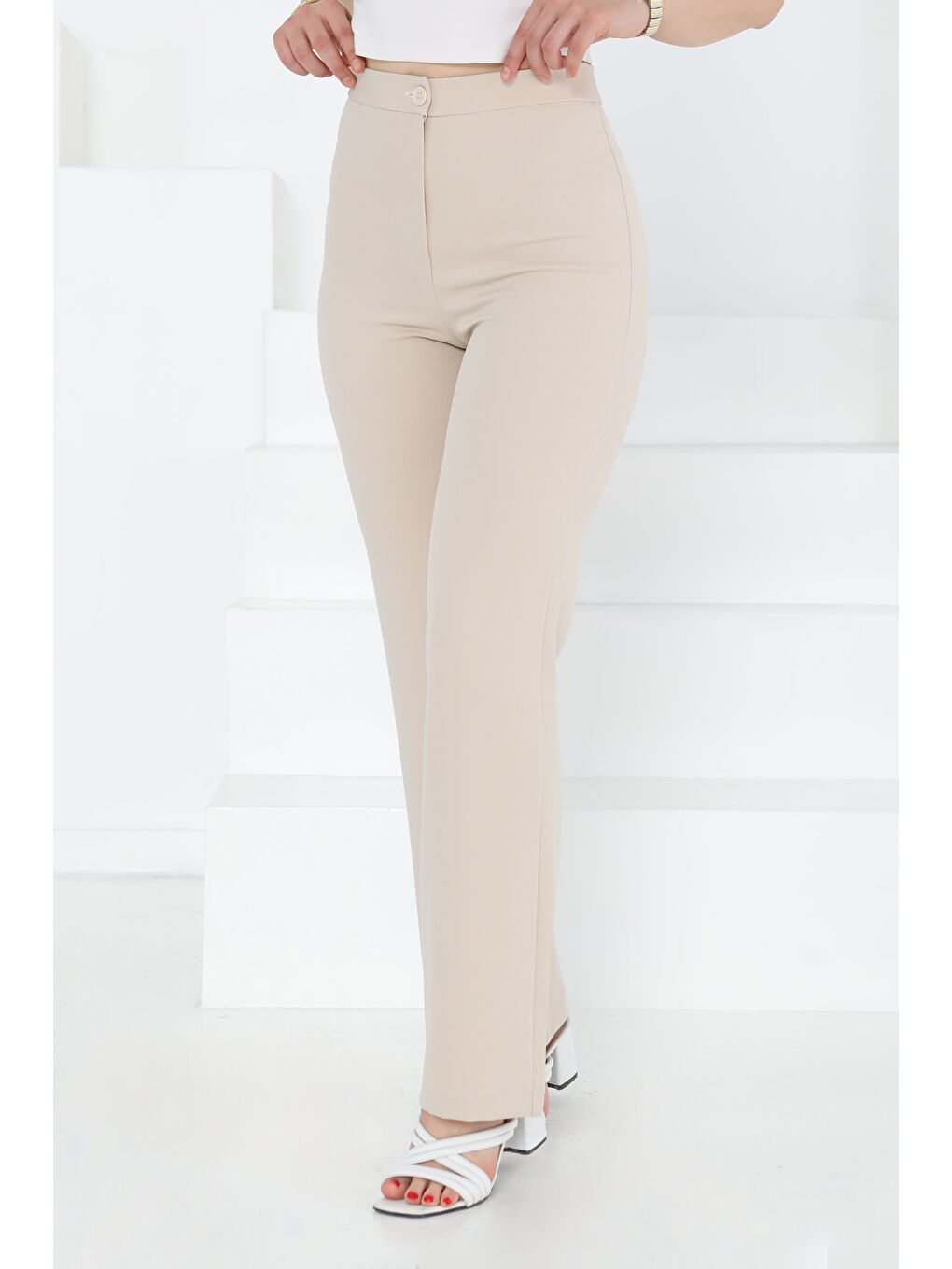 Kumaş Pantolon Bej - 27246-1