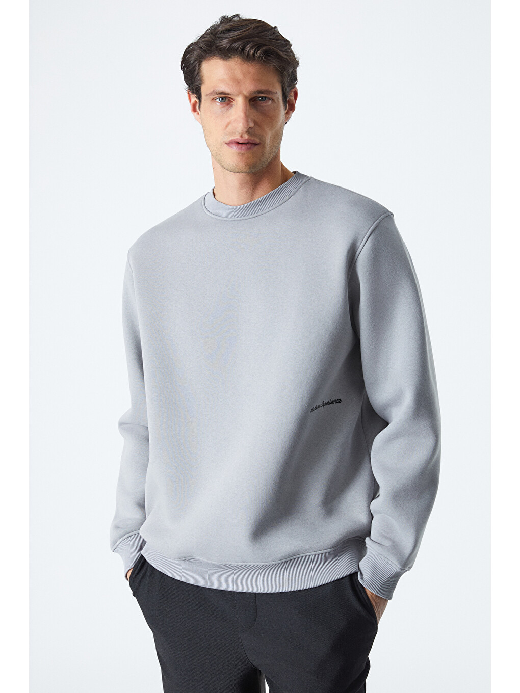Dane Erkek Organik Kumaşlı Yumuşacık Gri Sweatshirt-2