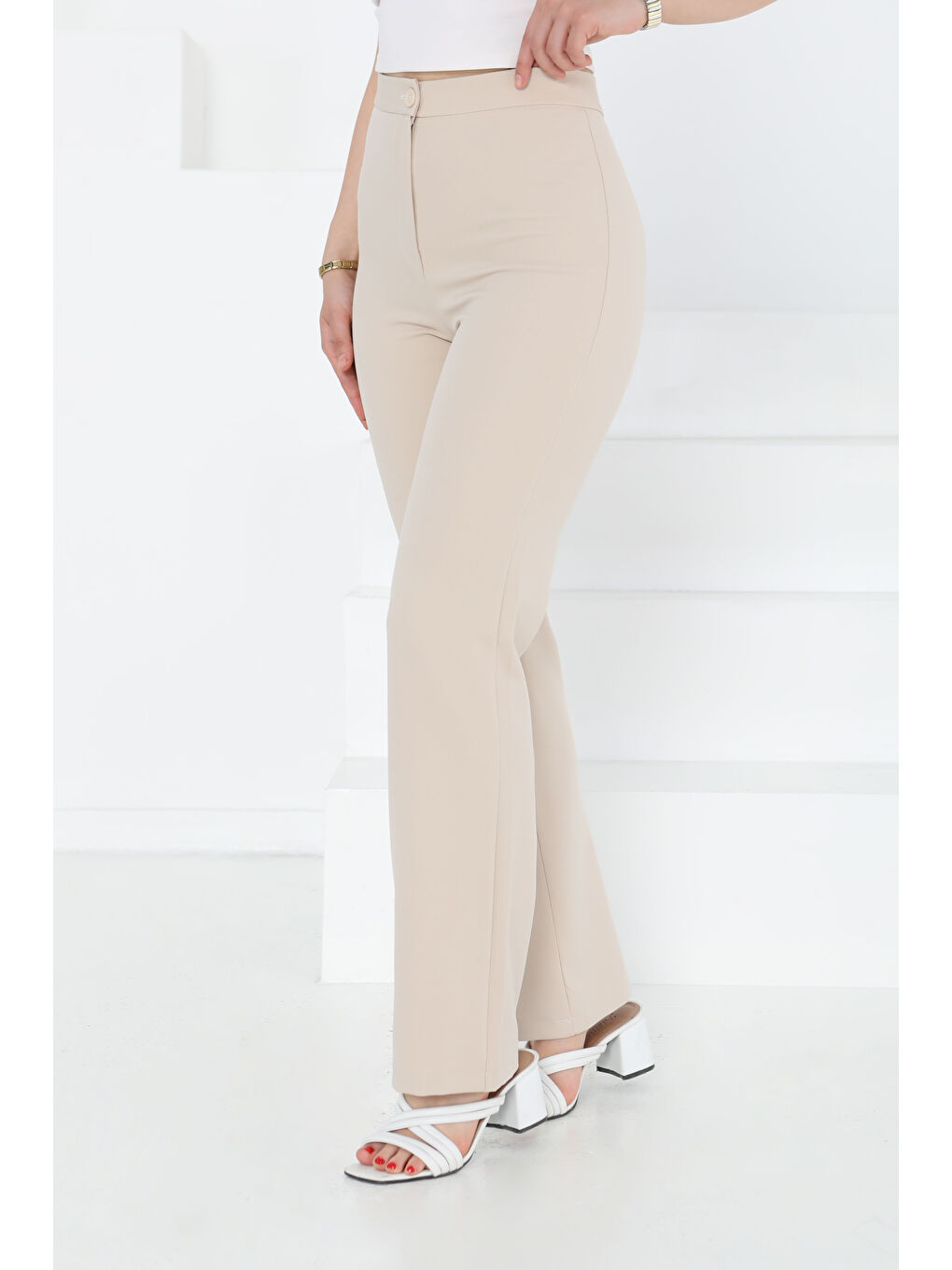 Kumaş Pantolon Bej - 27246-3