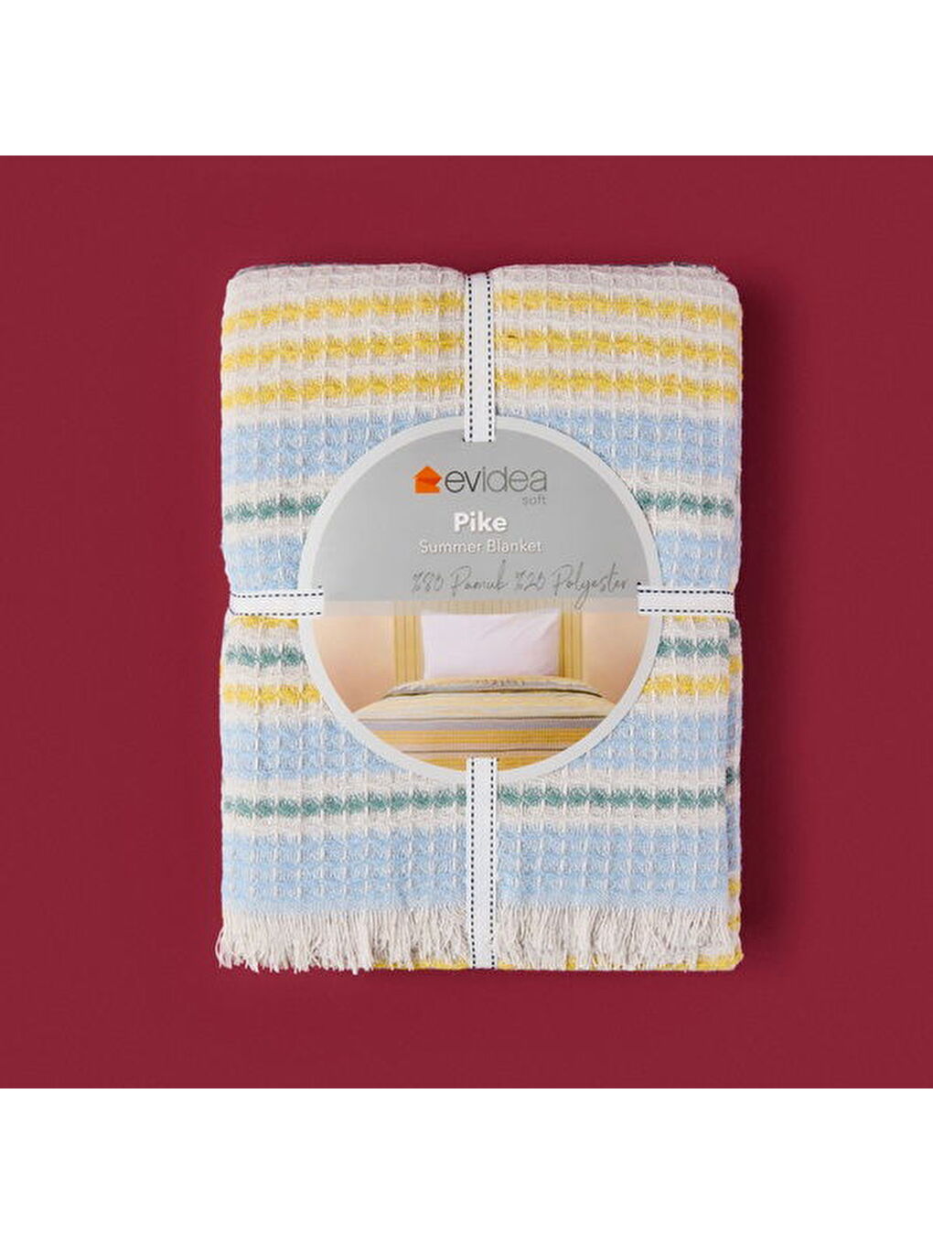 Soft Radiant Tek Kişilik Pike - Ekru / Mavi - 160x230 cm-2