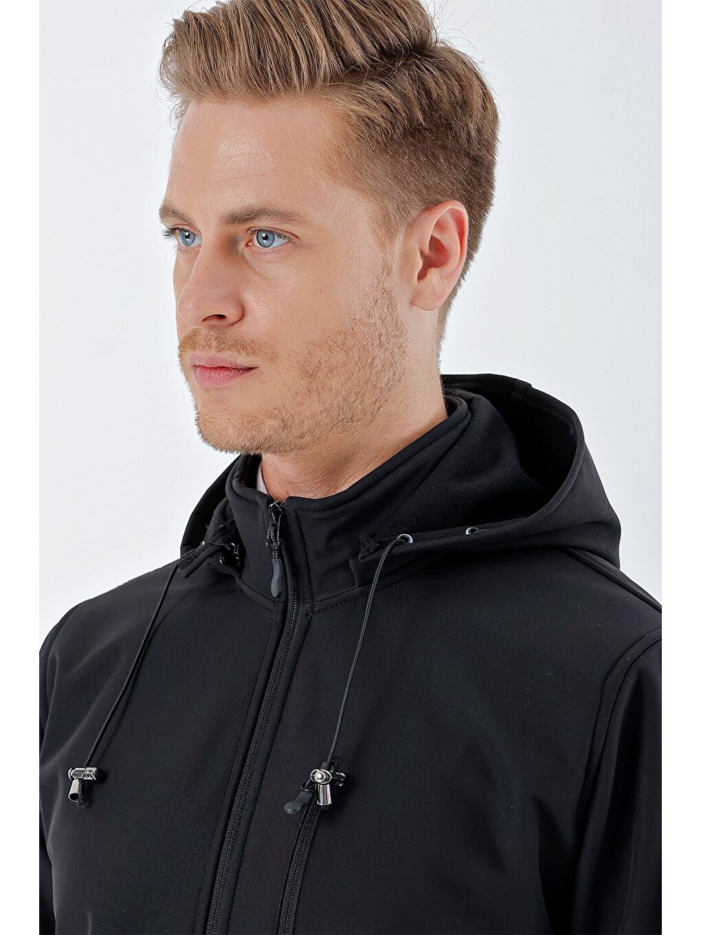 Siyah Kapüşonlu Astarlı Slim Fit Dar Kesim Casual Mont 1007235163-1