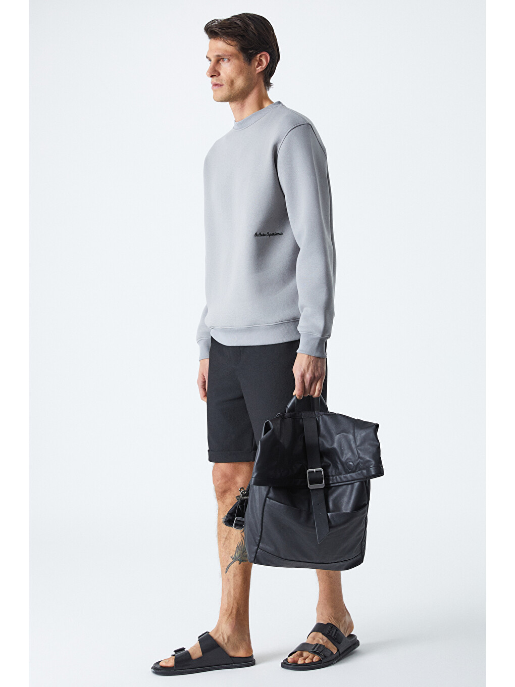 Dane Erkek Organik Kumaşlı Yumuşacık Gri Sweatshirt-3