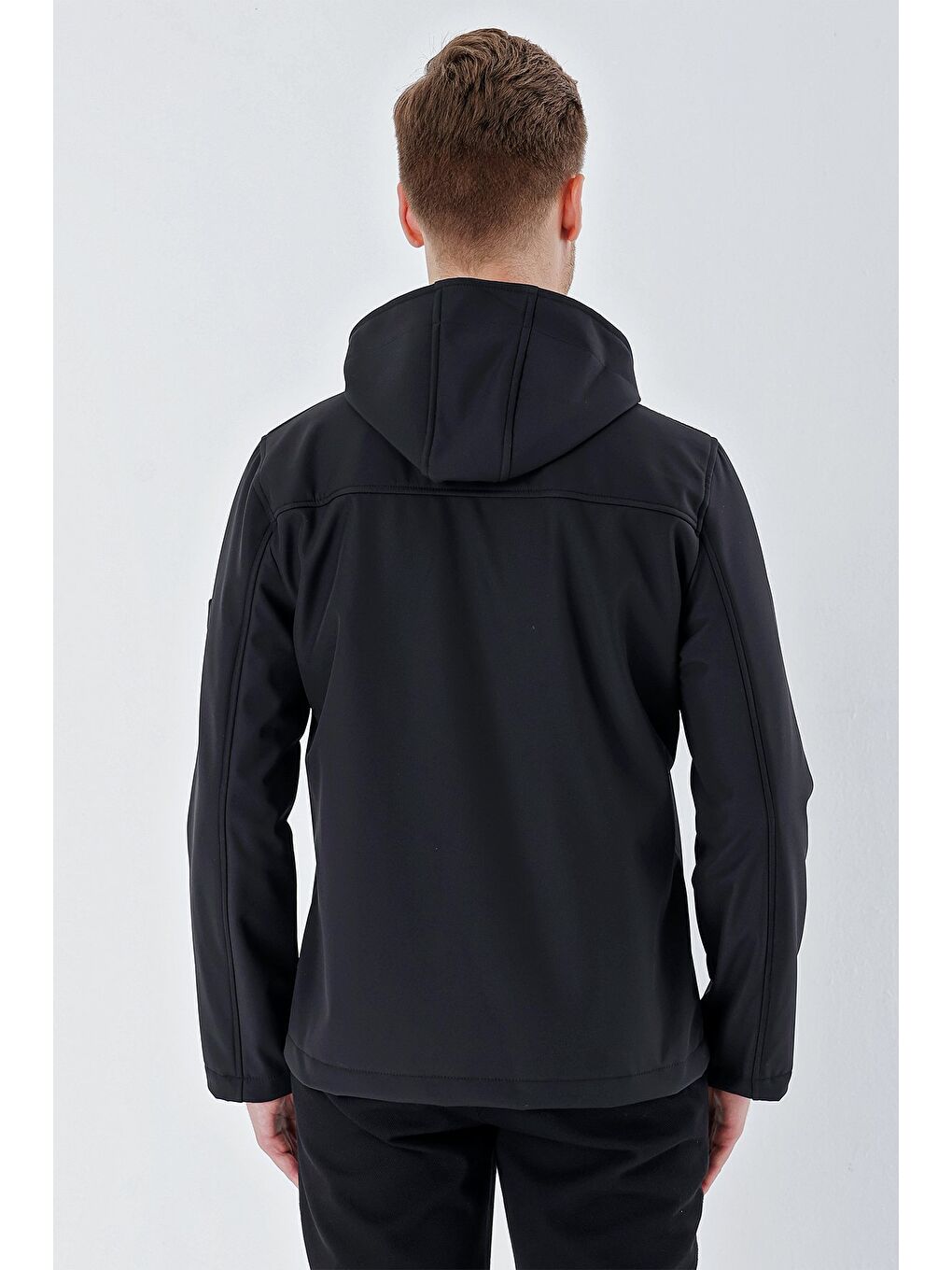 Siyah Kapüşonlu Astarlı Slim Fit Dar Kesim Casual Mont 1007235163-3