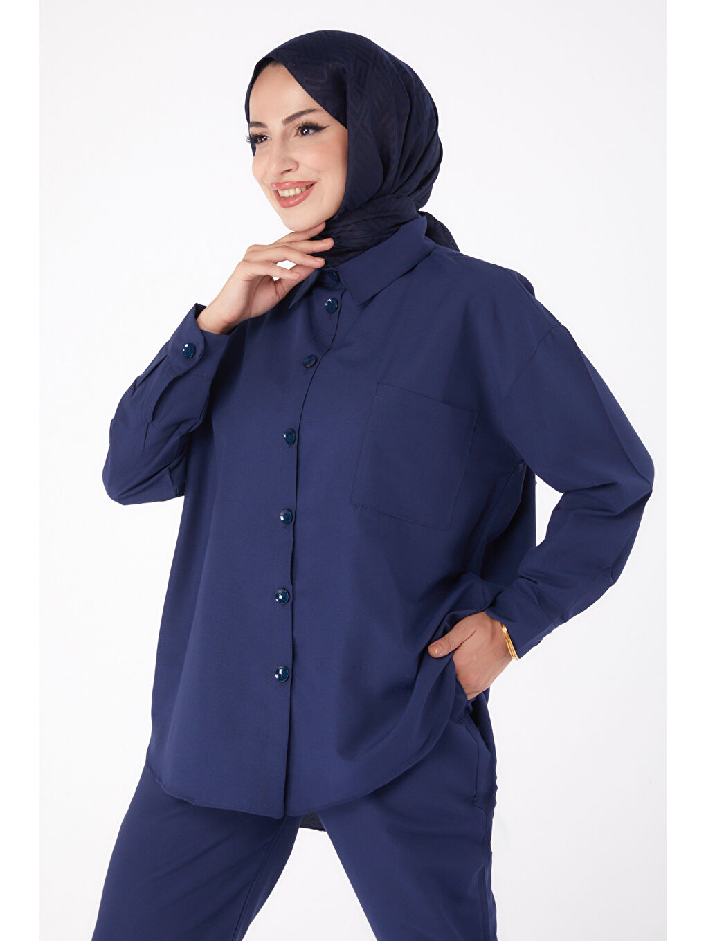 Tunık Pantolon İkili Takım Lacivert - 27086