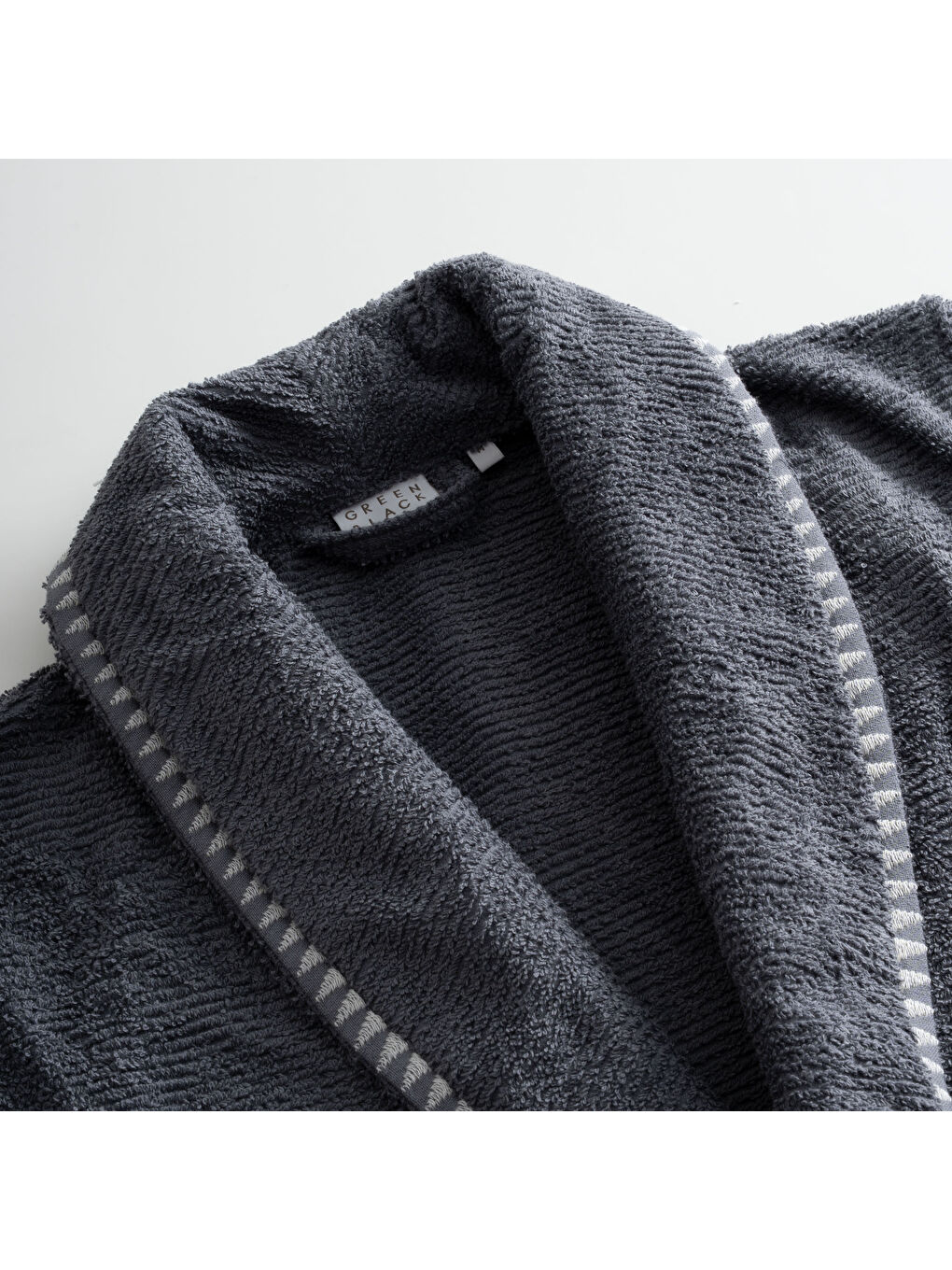 Tria Erkek Bornoz %100 Pamuk Jakarlı Lacivert-3