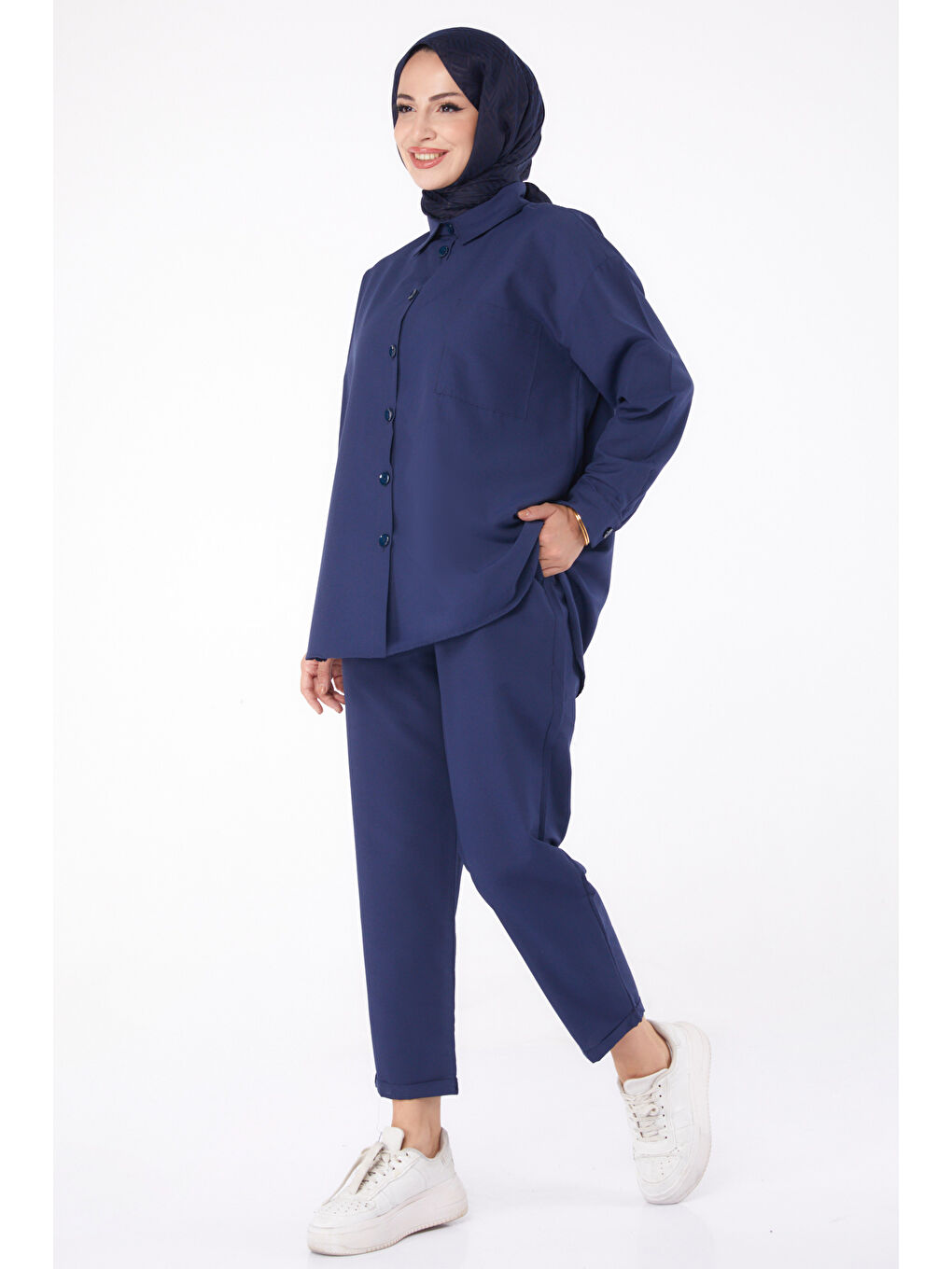 Tunık Pantolon İkili Takım Lacivert - 27086-2