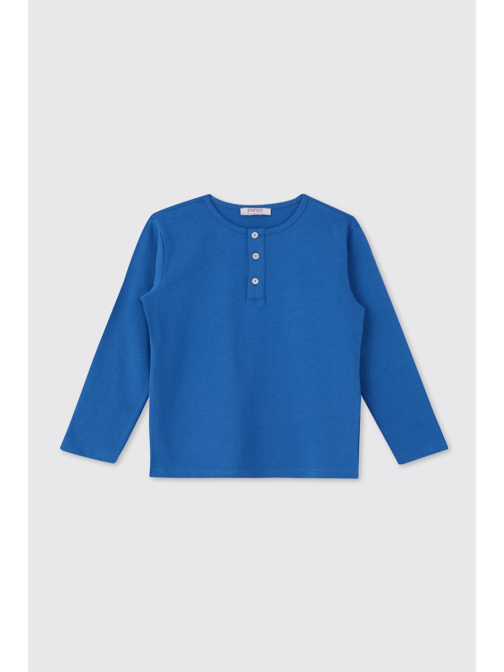 Mavi Erkek Çocuk Yakası Düğmeli Koyu Lacivert Tişört