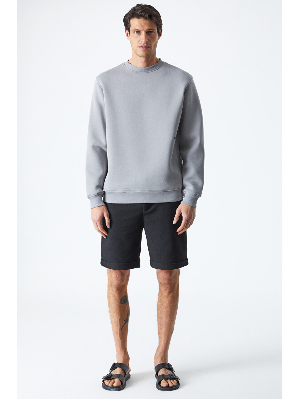 Dane Erkek Organik Kumaşlı Yumuşacık Gri Sweatshirt-5