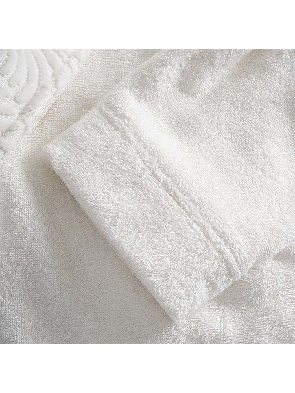 Ekru Fiorina Erkek Bornoz %100 Pamuk Jakarlı Krem-2