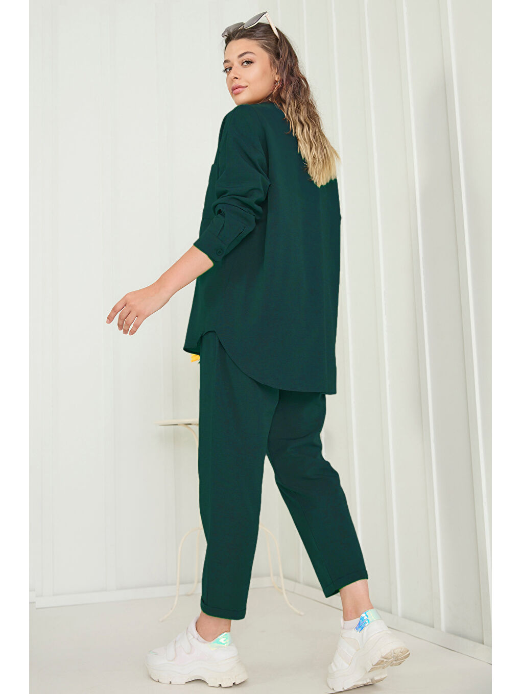 Yeşil Tunık Pantolon İkili Takım Zümrüt - 27086-4
