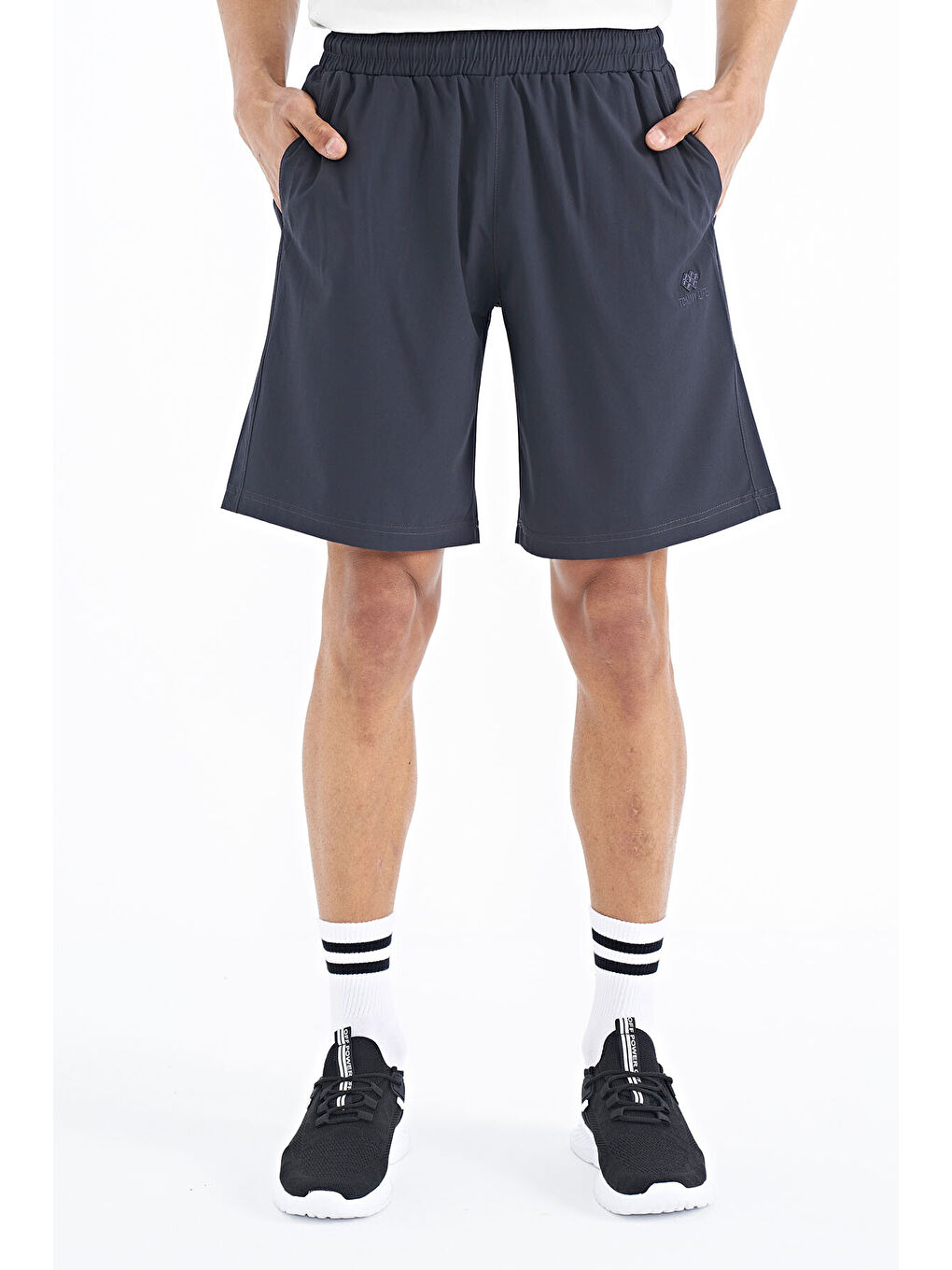 Antrasit Yan Cep Detaylı Lastikli Erkek Şort - 81238-1