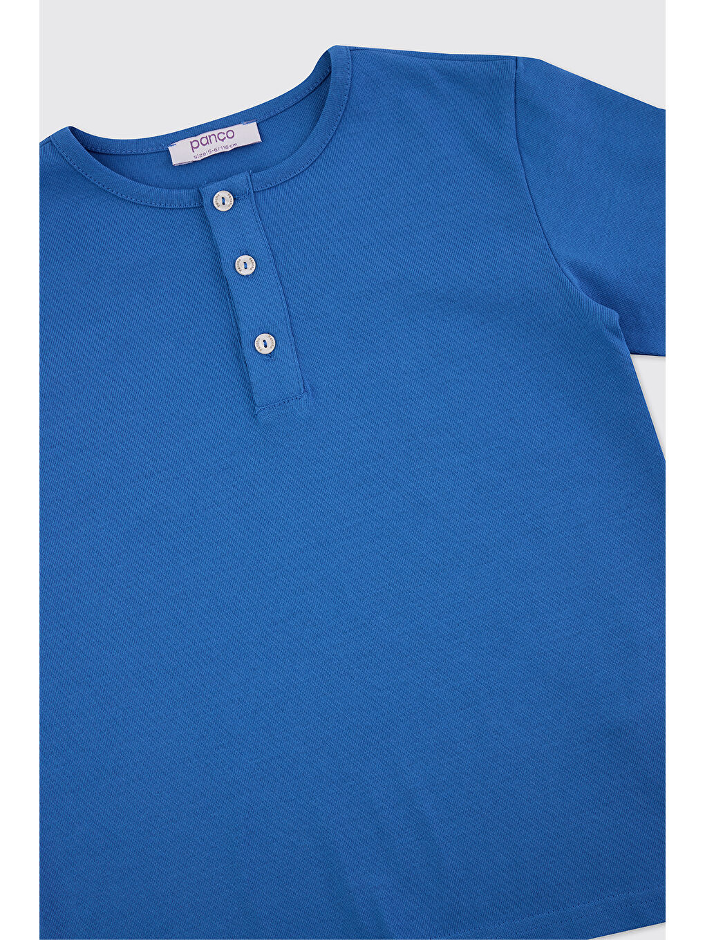 Mavi Erkek Çocuk Yakası Düğmeli Koyu Lacivert Tişört-2