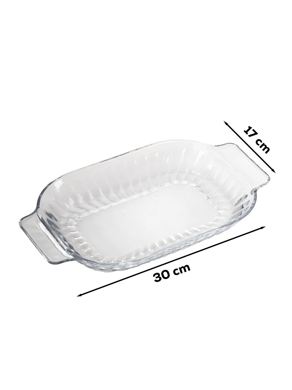 Renksiz 1160 Shell Kulplu Cam Servis Sunum Tabağı 17x30 cm-3