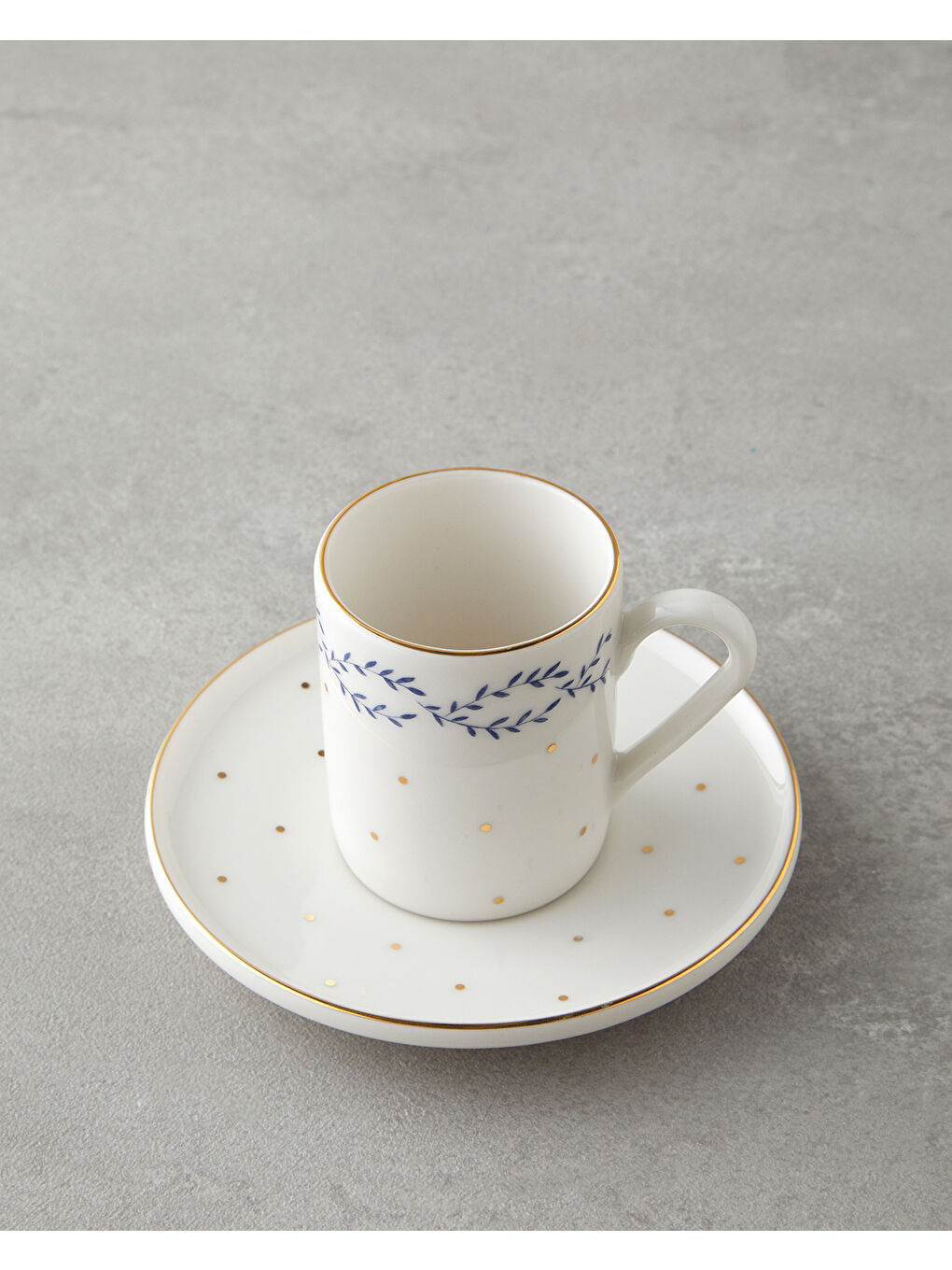 Sarı Blossia Bone Porselen 4 Parça 2 Kişilik Kahve Fincan Takımı 90 ml Mavi Gold-2
