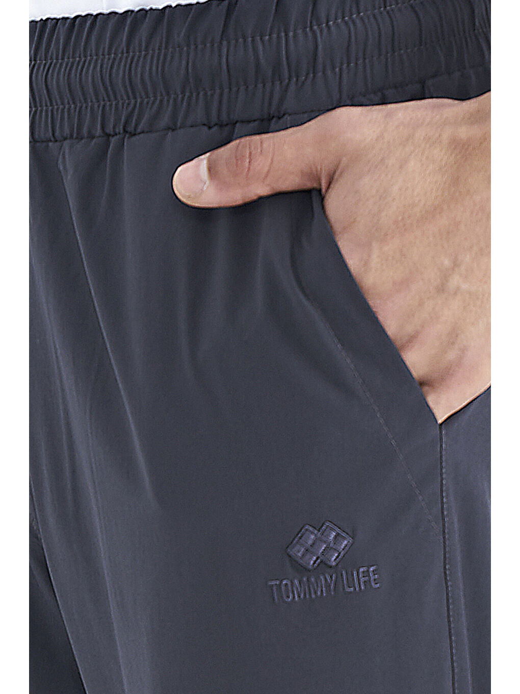 Antrasit Yan Cep Detaylı Lastikli Erkek Şort - 81238-3