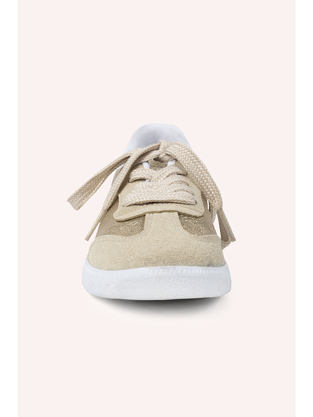 Sarı Kız Çocuk Bağcıklı Parlak Gold Sneaker-1