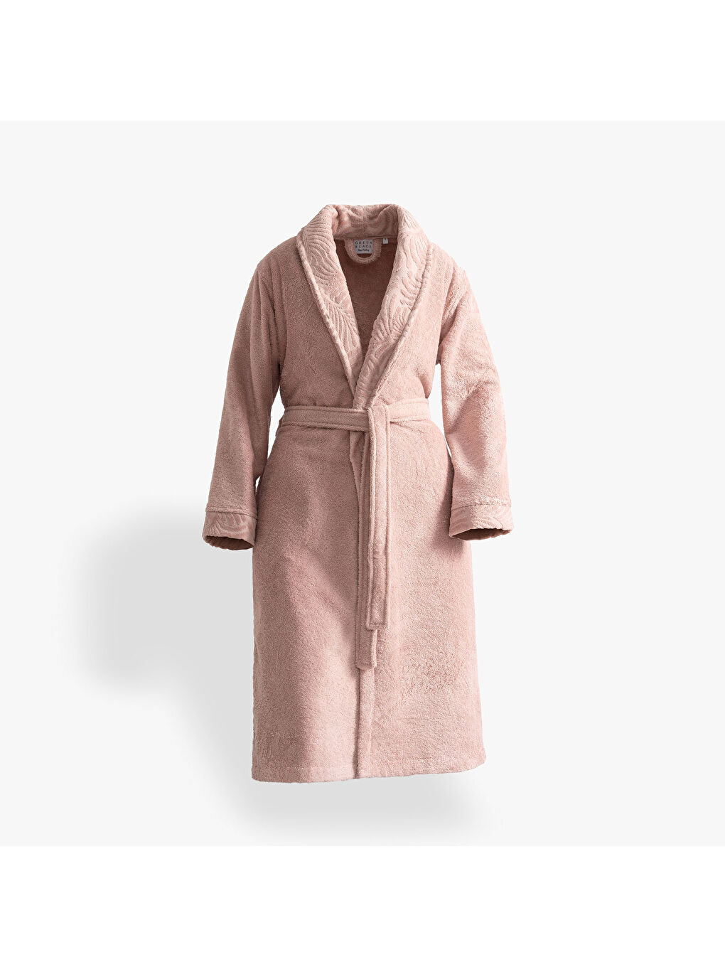 Pembe Fiorina Kadın Bornoz %100 Pamuk Jakarlı Pudra