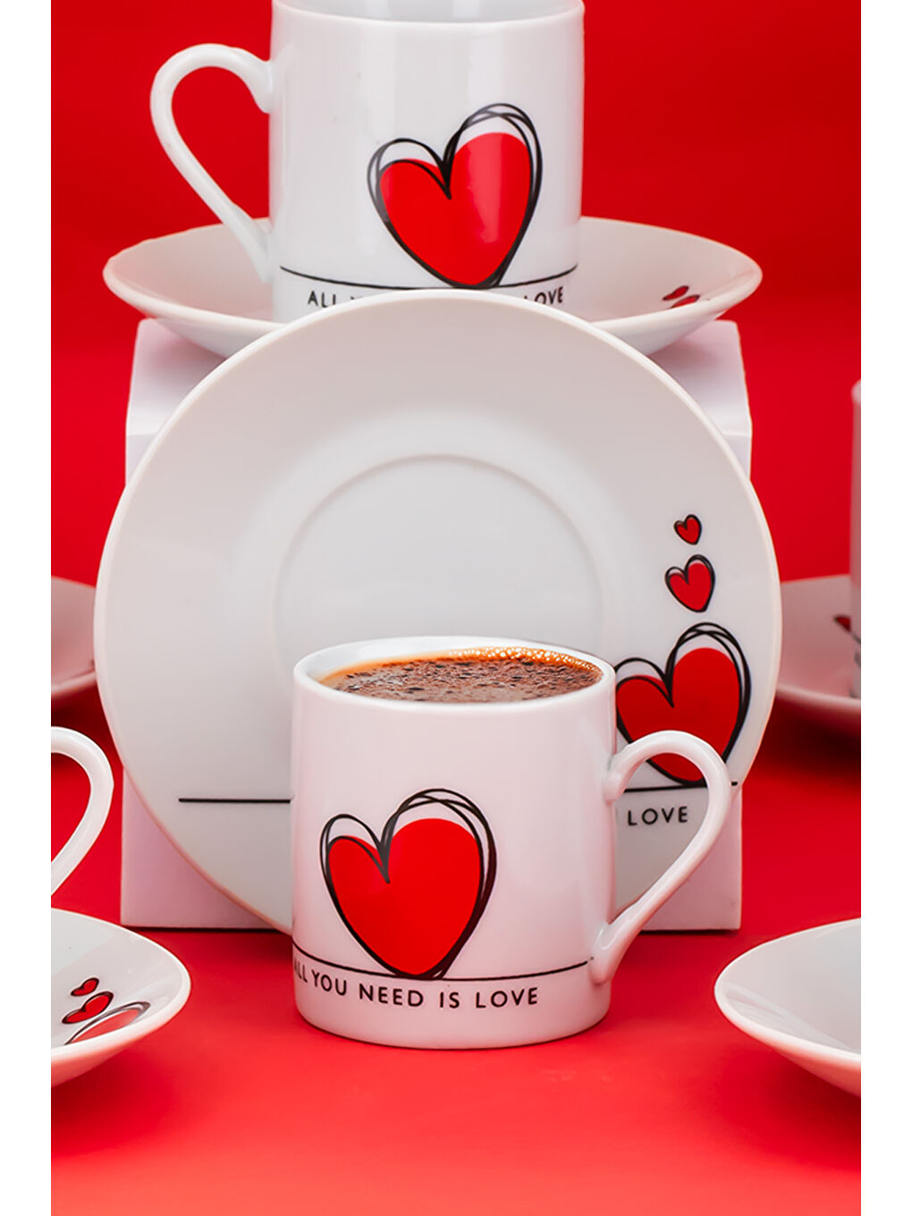 Beyaz 04 Porselen 12 Parça 6 Kişilik Türk Kahvesi Fincan Takımı 90ml-2