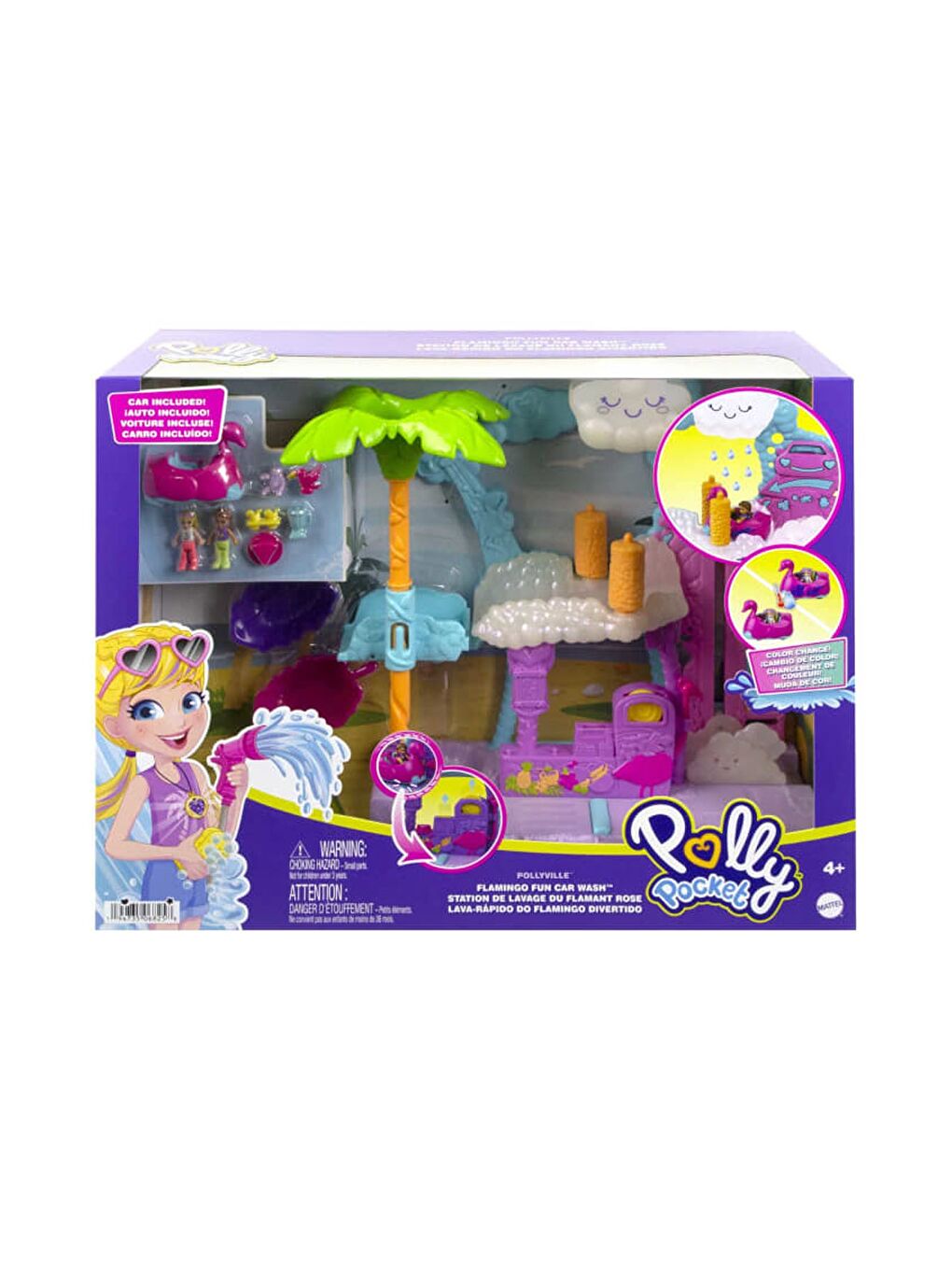 Polly Pocket Karışık Flamingo Araba Su Eğlencesi Seti HHJ05 - 4