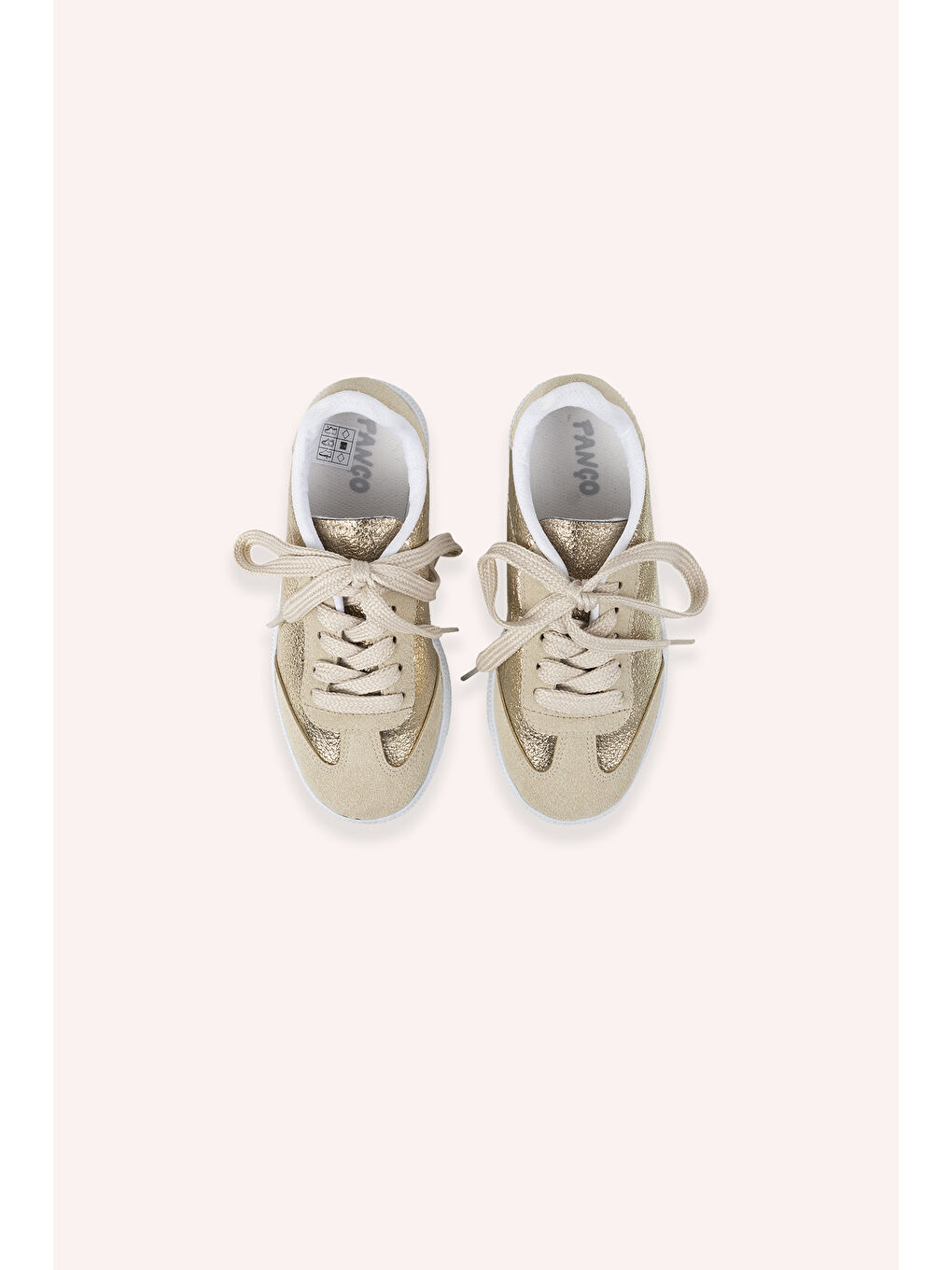 Sarı Kız Çocuk Bağcıklı Parlak Gold Sneaker-2