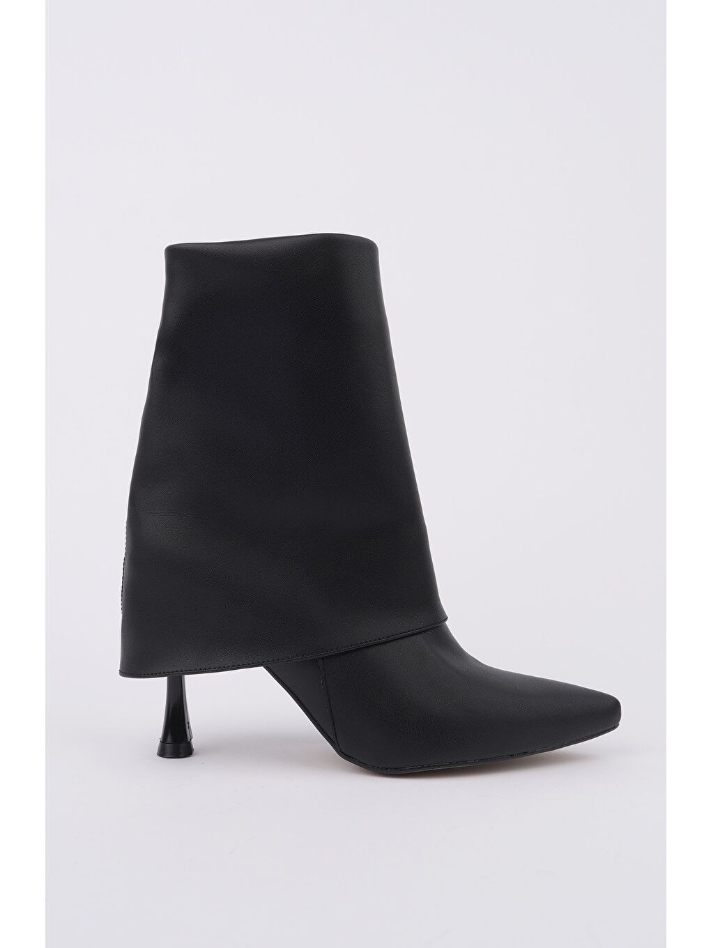 Siyah MARLA Sivri Burun İnce Topuklu Fermuarlı Kadın Bot-1