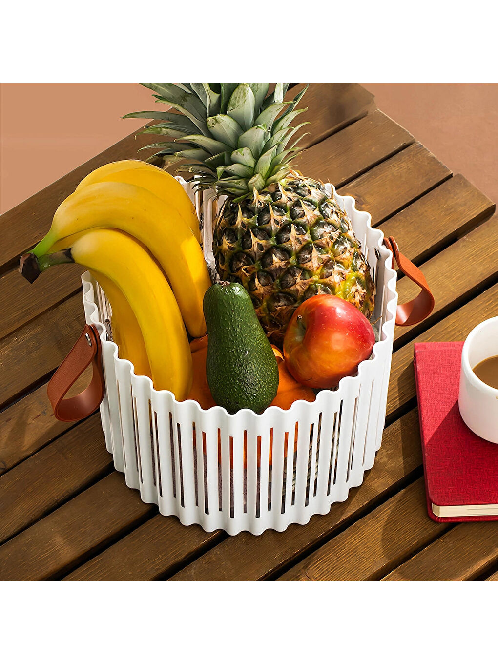 4316 Beyaz 3'lü Sepet Seti – Banyo Mutfak Organizeri, Tezgah Üstü ve Kirli Çamaşır Sepeti-4