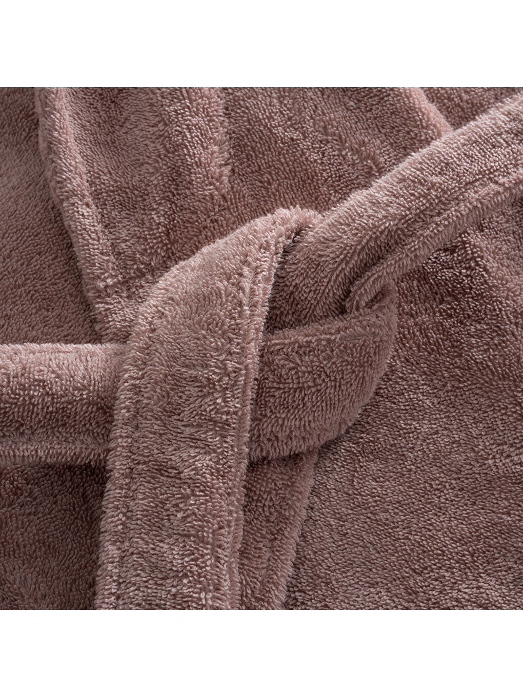 Pembe Fiorina Kadın Bornoz %100 Pamuk Jakarlı Pudra-4