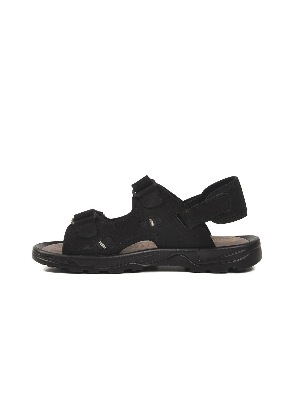 Siyah Nubuk Hakiki Deri Erkek Sandalet 1405 M-1