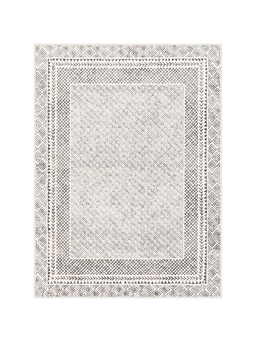 Bej Dekoratif Özel Tasarım Yıkanabilir İnce Kaymaz Tabanlı Modern Halı KECE FR32